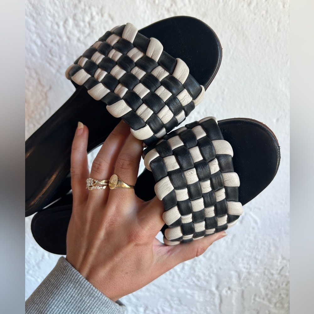 Rachel Comey Black and White Checkered Pentz Mule